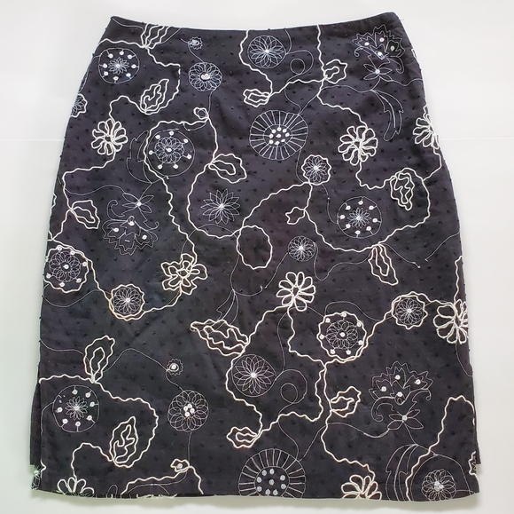 ts dixin Embroider S2 Cotton ALine Skirt - Picture 1 of 8